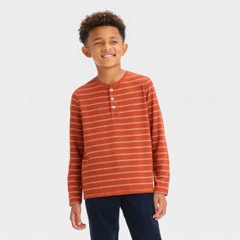 Boys' Long Sleeve Striped Henley Shirt - Cat & Jack™