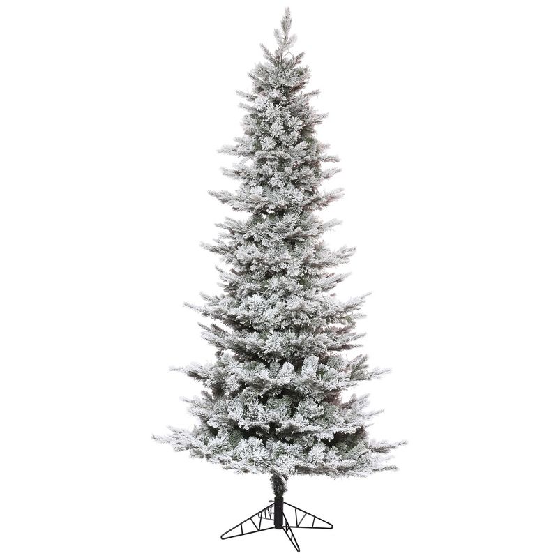 Vickerman Slim Flocked Kiana Pine Artificial Christmas Tree, 1 of 5