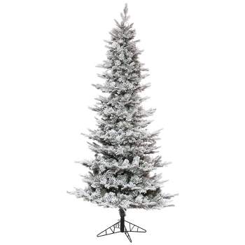 Vickerman Slim Flocked Kiana Pine Artificial Christmas Tree