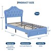 Twin Size Bed Frame with LED Lights, Upholstered Platform Bed with Storage Drawer, Crystal Tufted Headboard for Kids, Teens, Noise-Free Slats - 2 of 4