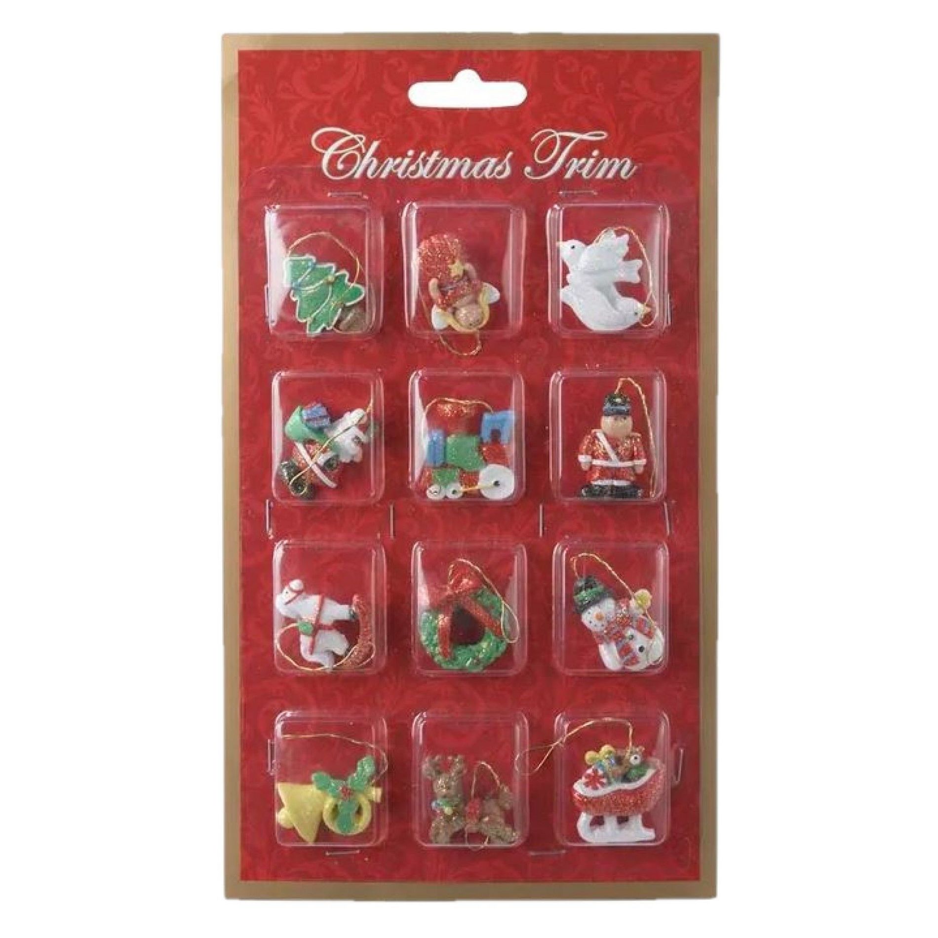 Kurt Adler Resin Ornaments for Christmas Tree, Mini Petite Treasures (Pack of 12)
