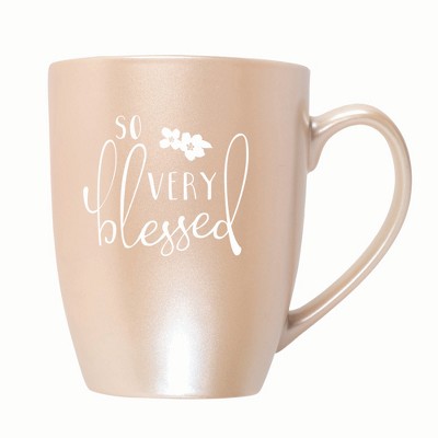 Elanze Designs So Very Blessed 10 ounce New Bone China Coffee Tea Cup Mug, Precious Pearl