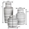 Sullivans Set of 3 Ceramic Striped Bottle Vase 7"H, 5.25"H & 3.5"H Gray - 4 of 4