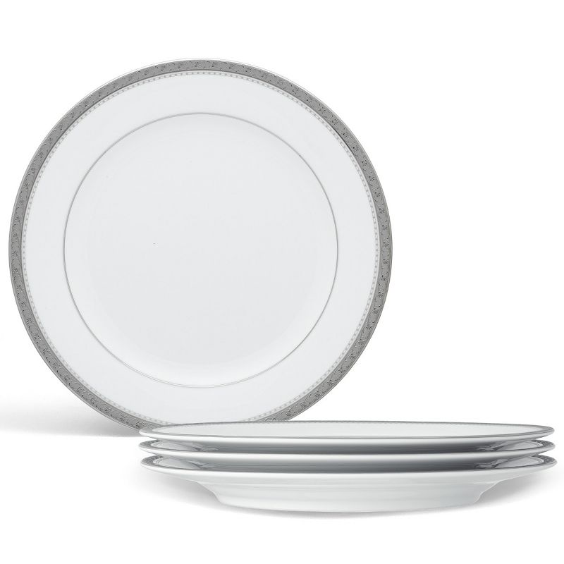 Noritake Charlotta Platinum Set of 4 Salad Plates, 1 of 10