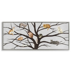 Stupell Industries Cats In Tree Pet Painting Black Framed Giclee Art - 1 of 4