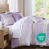 Okak 5-Piece Purple Seersucker Daisy Pattern Bed Comforter Set with Throw Pillow,Comfortable Coverlet Bedding Sets,Farmhouse Style - 3 of 4