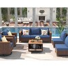 8-Piece Outdoor Seating Set, Conversation Set with Storage Table and Swivel Rocking Chairs, Wicker Chair with Foam Cushions-Coolbibila - 3 of 4