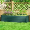 Outsunny 8x2x2ft Galvanized Raised Garden Bed Kit, Large Outdoor Metal Elevated Planter Box with Safety Edging for Flowers, Vegetables - 2 of 4