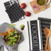 Design Imports  Foodie Everyday Dishtowel & Dishcloth Set 5 Piece, Black, Dt 18X28", Dc 13X13" - 3 of 4