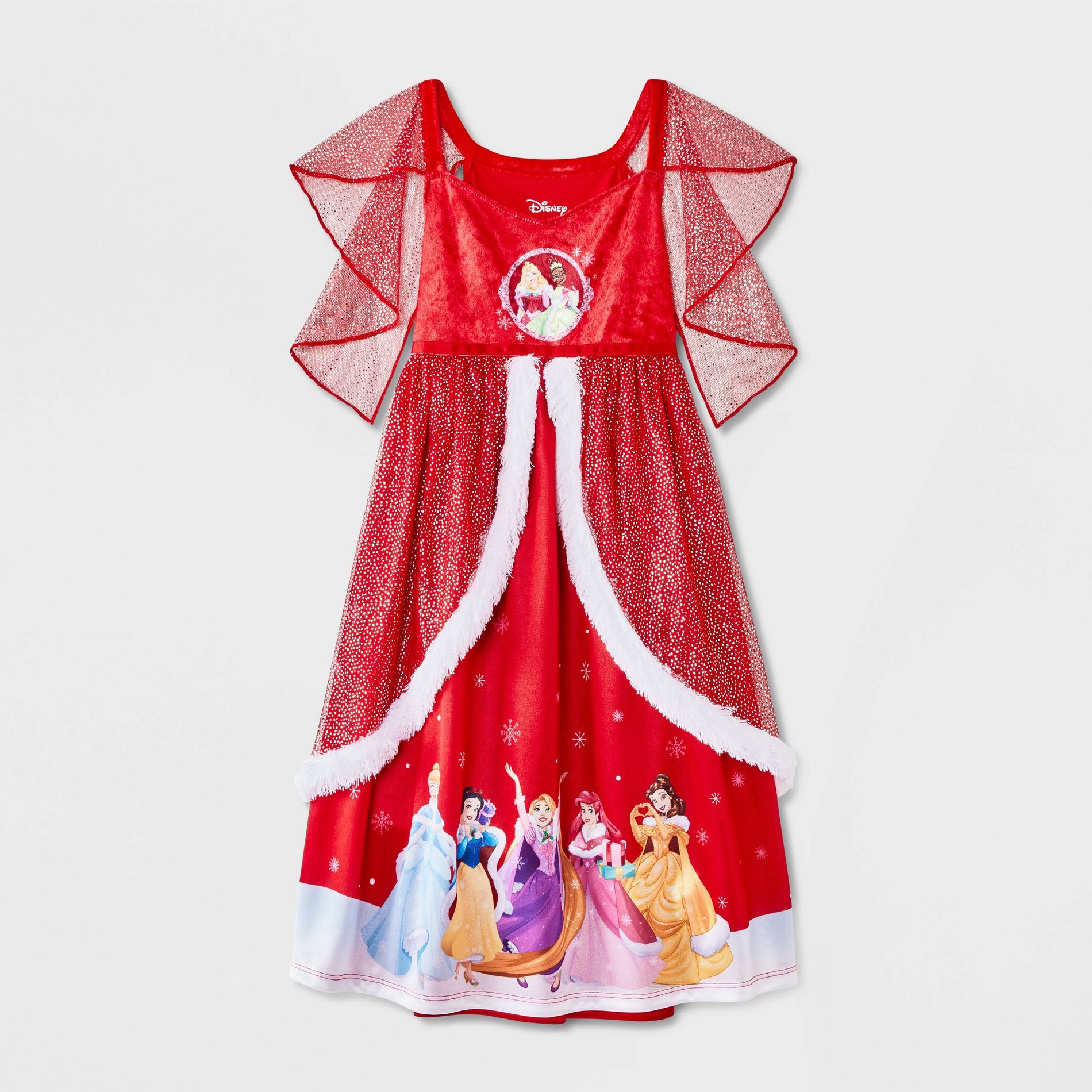 Toddler Girls' Holiday Disney Princess Nightgown - Red