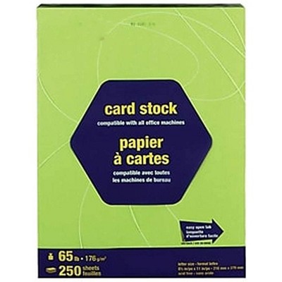 MyOfficeInnovations Cardstock Paper 65 lbs 8.5" x 11" Bright Green 250/Pk 862157