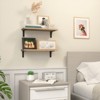 SEVOBAL Utility Storage Shelves Rustic Wood Floating Shelves Set for Bathroom Bedroom and Living Room, Brown, 16.5"*6"*0.6" - 3 of 4