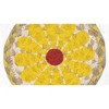 Earth Rugs Farmhouse Yellow Graphic Flower Round Large Coaster – 7" Eco-Friendly Braided Jute - 2 of 3