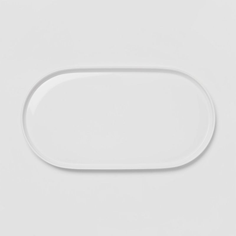 8&#34;x15&#34; Plastic Stella Oval Serving Platter White - Threshold&#8482;, 4 of 5