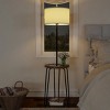 Floor Lamp End Table: USB Port, Pull Chain, Hairpin Legs, Linen Shade - Trademark Global - image 3 of 4