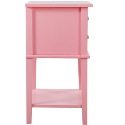 Newton Pink 2-Drawer Nightstand with Open Shelf