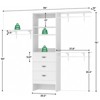 Besiost 96-In Closet Organizer with Wood Drawers, Closet System with Hanging Rods and Storage Shelves - 4 of 4