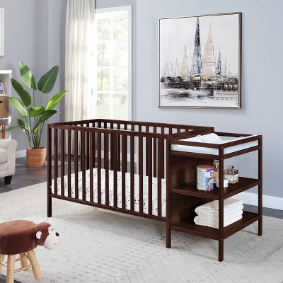 Suite Bebe Palmer 3-in-1 Convertible Island Crib and Changer Combo Espresso