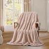 Home Mart Goods Rose Pink Soft Plush Embossed Textured Faux Fur Throw Blanket - 50" x 70" - 3 of 4