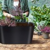 Tall Oval Planter for Outdoor Patio/Porch,Plastic Planter of 2,Durable All-Weather with Removable Insert Bucket for Plants,Flowers, Garden - 3 of 4