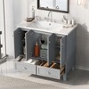 Okak 36" Retro Bathroom Vanity with Sink Freestanding Bathroom Resin Sink Vanities with 2 Drawers and 4 Doors Large Storage for Bathroom - 2 of 4