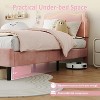 Whizmax Twin Velvet Platform Bed - Adjustable Bear Headboard with RGB LED Lights, Noise-Free Kids Bed Frame, No Box Spring - 4 of 4