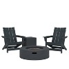 Christopher Knight Home Encino Outdoor Acacia Wood Adirondack Chairs with Circular Fire Pit Table - 2 of 4