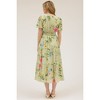August Sky Women's Split Neck Smocked Tiered Floral Midi Dress - 2 of 4