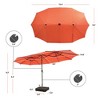 Costway Outdoor 15' Double-Sided Patio Umbrella 48 Solar LED Lights Crank & Base - 3 of 4