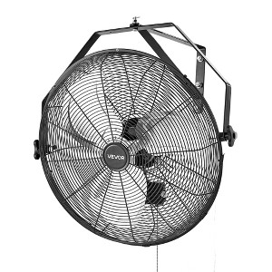 VEVOR 20 Inch Industrial Wall Mount Fan, High Velocity 4650 CFM Indoor Fan with 3 Speeds,  Powerful Motor Garage Wall Fan with Aluminum Blades ,Black - 1 of 4