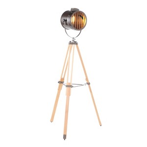 Ahoy Industrial Floor Lamp in Natural Wood and Antique Metal by LumiSource - 1 of 1
