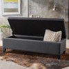 Fabric Storage Ottoman Bench,Storage Bedroom Bench With Solid Birch Legs,Storage Ottoman For Living Room, Upholstered Lounge Bench-Cuddlewood - 4 of 4