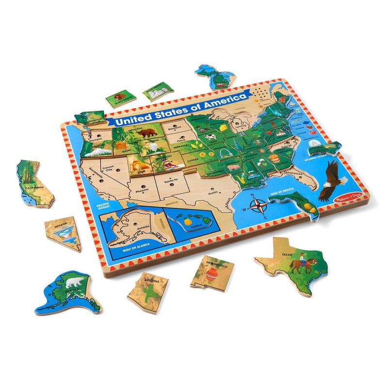 Melissa &#38; Doug USA Map Sound Puzzle - Wooden Peg Puzzle With Sound Effects (40pc), 5 of 11