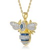 Guili Sterling Silver with 14K Yellow Gold Plated and Sapphire Cubic Zirconia Wasp Pendant, A Bold Design for Special Night Events - 2 of 3