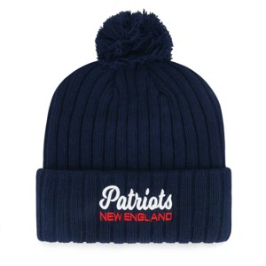 NFL New England Patriots Women's Flourish Knit Beanie: Team Logo Sports Apparel - 1 of 2