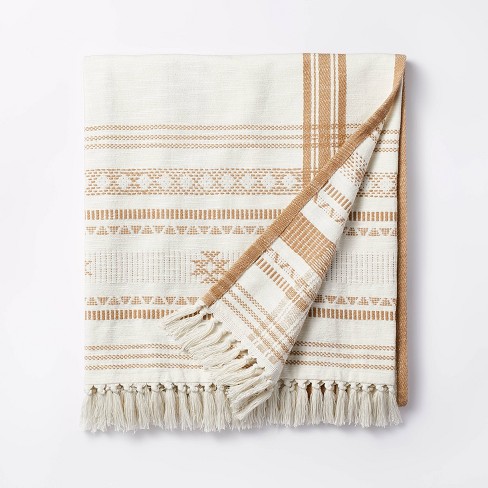 60" x 86" Oversized 100% Cotton Bed Throw Perfect Pecan - Theshold™ designed with Studio McGee - image 1 of 4