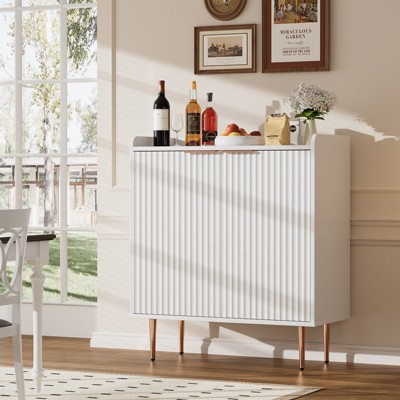 37.4'' Modern Coffee Bar Cabinet With Wine Racks And Drawer Storage For Living Room