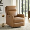 Mario Genuine Leather Transitional Power Recliner with USB Ports | ARTFUL LIVING DESIGN-CAMEL - 2 of 4