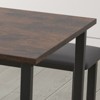 Dining Table Set for 4, Kitchen Table Set with 2 Upholstered Bench, 3 Piece Farmhouse Rectangular Table Set, Space Saving Dining Table for Apartment - 2 of 4