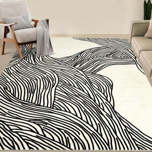 Coucheta Runner Rug Plush Faux Lamb Wool Carpet Machine Washable Non-Slip Foldable for Hallway Kitchen, Multi-Color & Size - 1 of 4