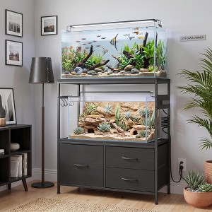 Heavy Duty Fish Tank Cabinet with Charging Station, 20-29 Gallon Modern ...