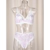 Agnes Orinda Women's Underwire Floral Lace Mesh Push-up 2-hook Lace Trim Bra  And Panty Set White Pink 38d-m : Target