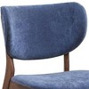 Royal Hampton 23 Inch Side Dining Chair Set of 2, Walnut Brown, Soft Blue Fabric - 4 of 4