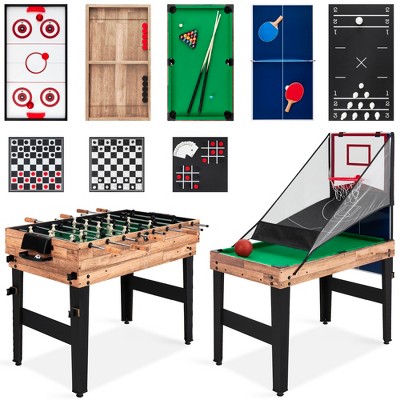 Best Choice Products 2x4ft 10-in-1 Combo Game Table Set W/ Hockey,  Foosball, Pool, Shuffleboard, Ping Pong - Dark Wood : Target