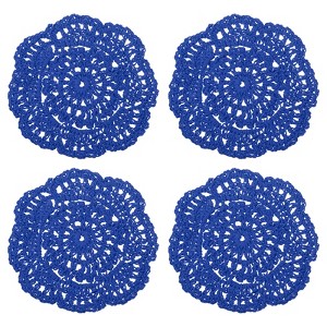 Unique Bargains Cotton Embroidered Lace Vintage Coasters 4 Pcs 3.94" - 1 of 4