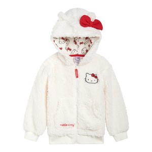 Hello Kitty Girls Cozy Faux Sherling Zip Up Cosplay Hoodie Little Kid to Big Kid - 1 of 4