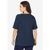 Jessica London Women's Plus Size Stretch Cotton Cuff Tee - 3 of 4