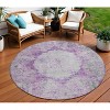 Purple Lavender And Gray Oriental Washable Indoor Outdoor Area Rug - 2 of 4