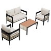 Multi-person Outdoor Iron Sofa Set with A table, Rattan Decoration, Waterproof, Rust-proof, Suitable for Garden, Lawn Use - 4 of 4