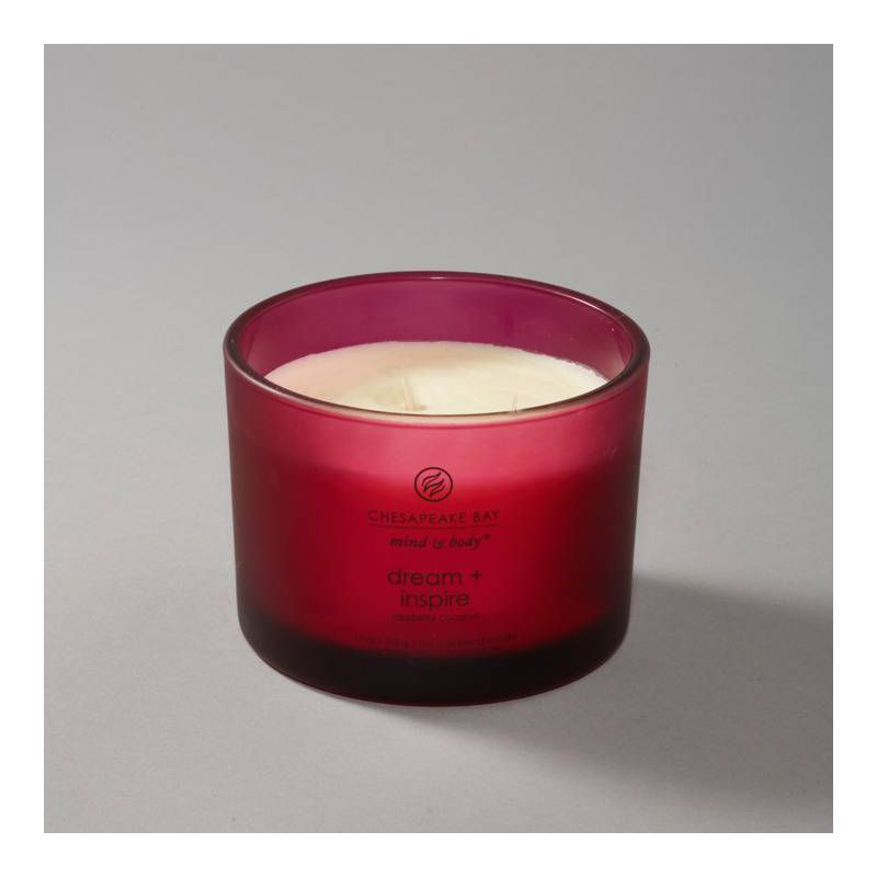 Frosted Glass Dream + Inspire Lidded Jar Candle Burgundy - Mind & Body by Chesapeake Bay Candle, 5 of 11